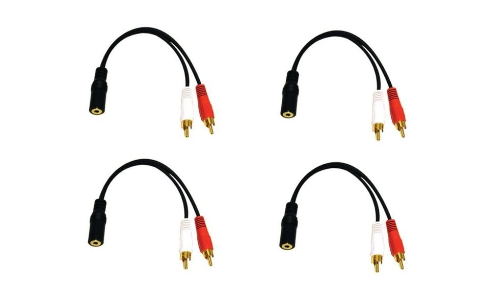 C&E 30S1-01260 2 x RCA Male, 1 x 3.5mm Stereo Female, Y-Cable 6-Inch Gold Plated Connector