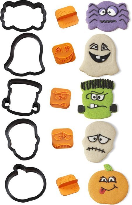 Wilton 2304-1225 Halloween Make-A-Face Cookie Cutter and Stamp Set N6