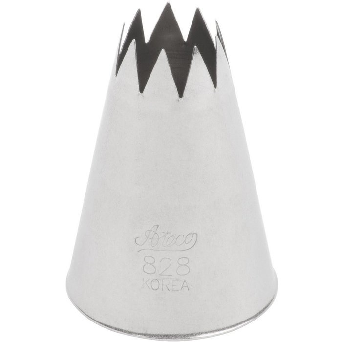 Ateco # 828 - Open Star Pastry Tip .63'' Opening Diameter- Stainless Steel