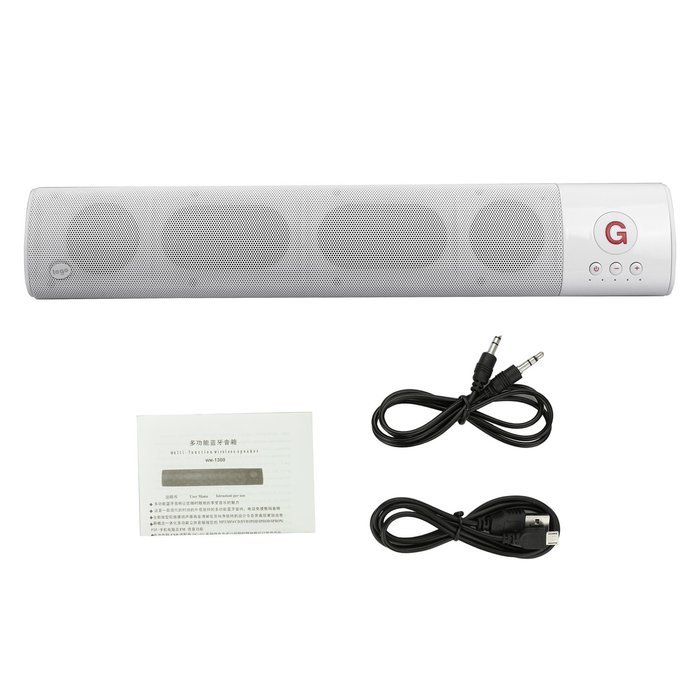 FSTgo WM1300 Ultra Slim Mini Portable Wireless Bluetooth Speaker (White) N4