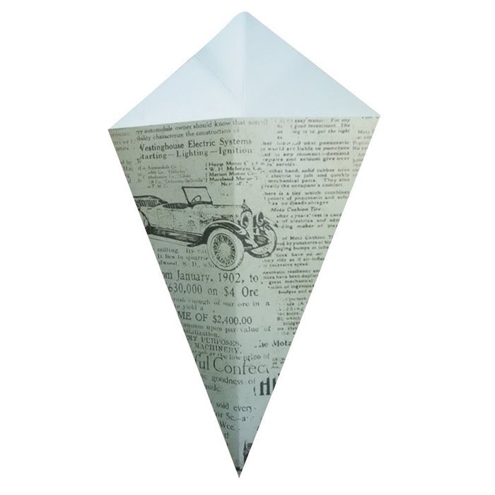 Conetek News Print Food Cone 10 inches 100 count box N7