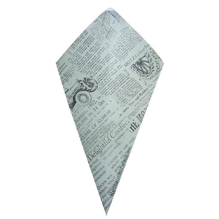 Conetek News Print Food Cone 10 inches 100 count box N8