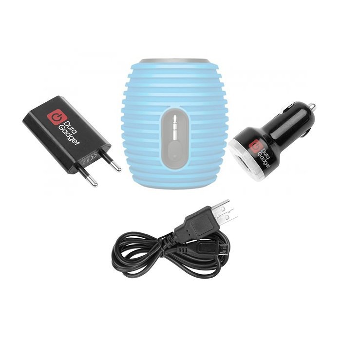 DURAGADGET EU Mains & In-Car Travel Charging Kit for Phillips SBA3010 Portable Speaker