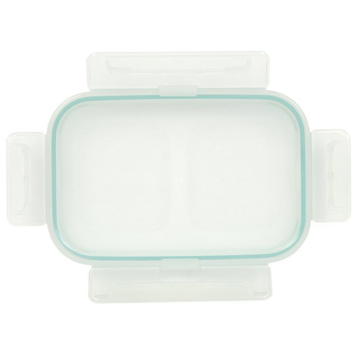 Snapware Airtight Clear Rectangle Lid w/ Teal Rubber Gasket for 2 or 4.7 Cup Plastic Containers (2 Pack) N2