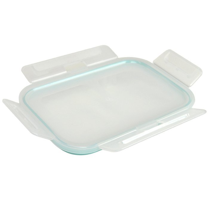 Snapware Airtight Clear Rectangle Lid w/ Teal Rubber Gasket for 2 or 4.7 Cup Plastic Containers (2 Pack) N3