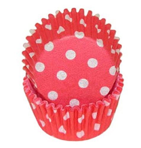 Red Polka Dot Baking Cups, Mini 100-Count