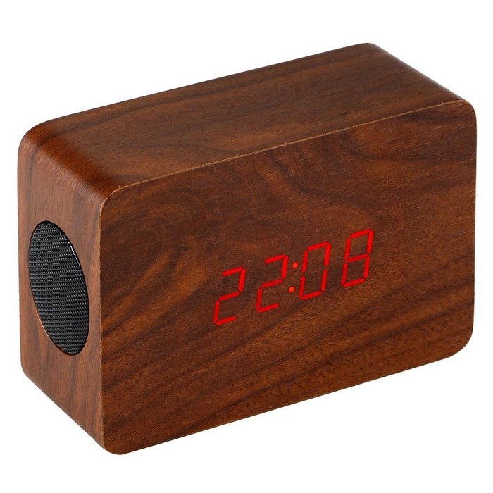 Sunshine-tipway&reg; Wireless Wooden Bluetooth Stereo Speaker Clock Kit with Alarm Function and LED Display Works... N13