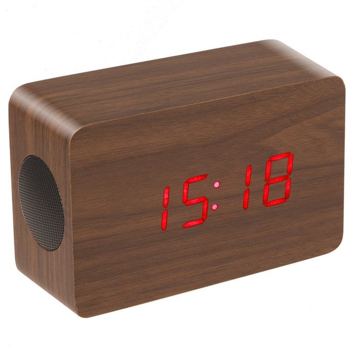 Sunshine-tipway&reg; Wireless Wooden Bluetooth Stereo Speaker Clock Kit with Alarm Function and LED Display Works... N14