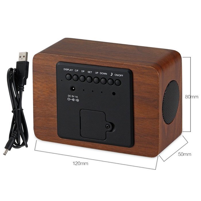 Sunshine-tipway&reg; Wireless Wooden Bluetooth Stereo Speaker Clock Kit with Alarm Function and LED Display Works... N16