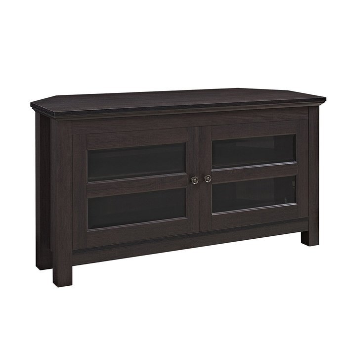 WE Furniture 44" Cordoba Corner TV Stand Console, Espresso N2