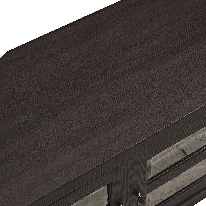 WE Furniture 44" Cordoba Corner TV Stand Console, Espresso N3