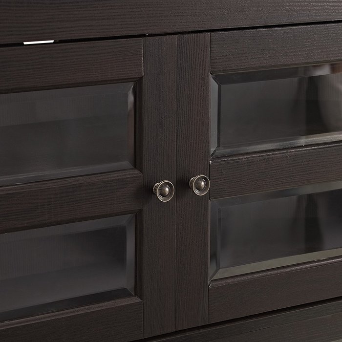 WE Furniture 44" Cordoba Corner TV Stand Console, Espresso N5