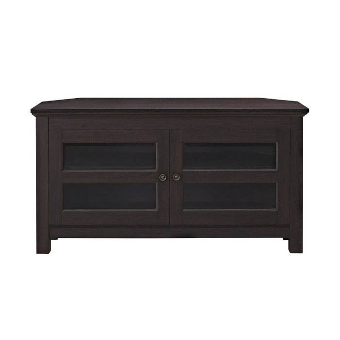 WE Furniture 44" Cordoba Corner TV Stand Console, Espresso N6