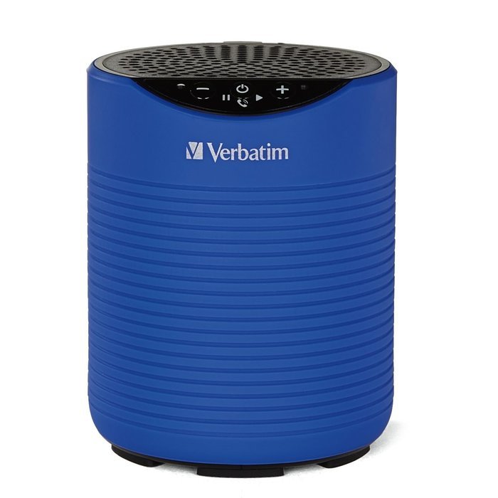 Verbatim Mini Wireless Waterproof Bluetooth Speaker with Microphone, Blue 98592
