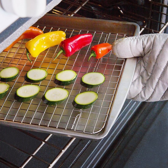 Oven Safe, Heavy Duty Stainless Steel Baking Rack & Cooling Rack, 12 x 17 inches Fits Half Sheet Pan N11
