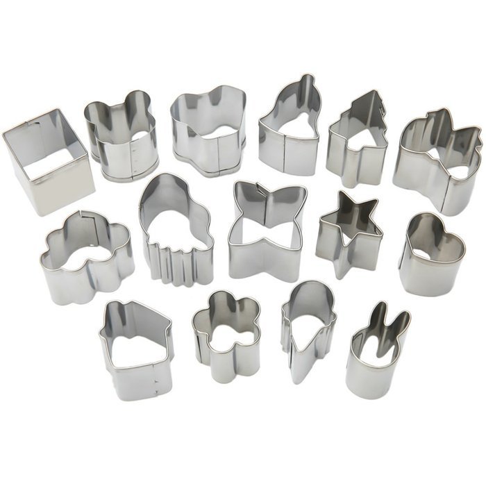 UBLISS Biscuit Fruit Cutter Shapes Set (15 Piece) - Mini Cookie Cutters, Vegetable Shape Cutters for Kids N9
