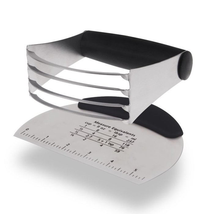 Stainless Steel Pastry Scraper & Dough Blender Set with Blades, PRO Multipurpose Bench Scraper/ Pizza Dough Cutter... N2