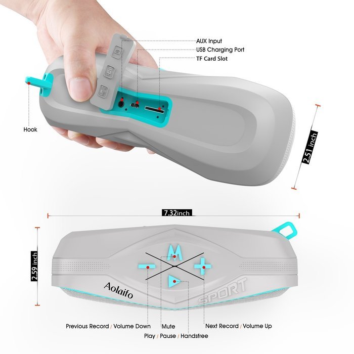 Bluetooth Speakers, Aolaifo Portable Waterproof Bluetooth Wireless Speakers - Sandproof & Shockproof, IP67 Water... N3