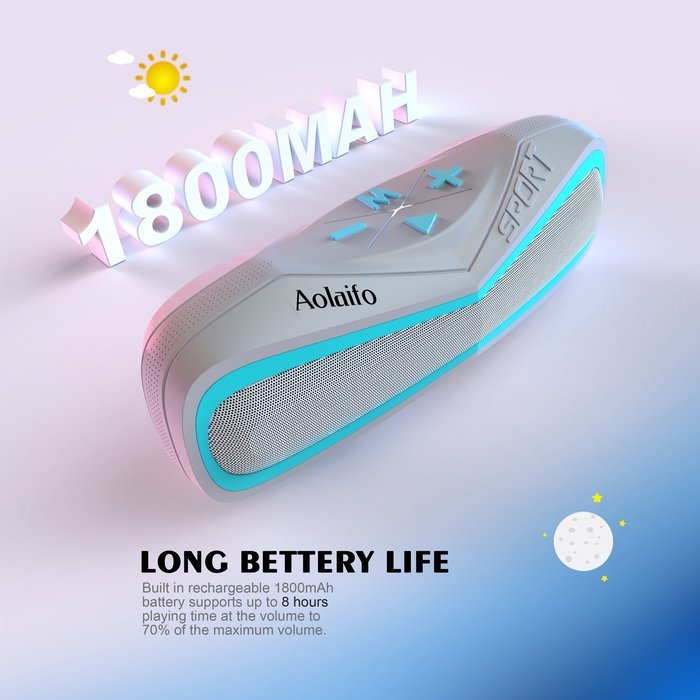 Bluetooth Speakers, Aolaifo Portable Waterproof Bluetooth Wireless Speakers - Sandproof & Shockproof, IP67 Water... N9