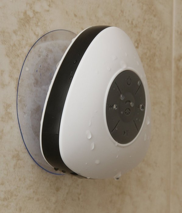Rebono Waterproof Shower Stereo Bluetooth Speaker W/Mic & Suction Cup Mount, For Use With Latest Smartphone Devices... N4