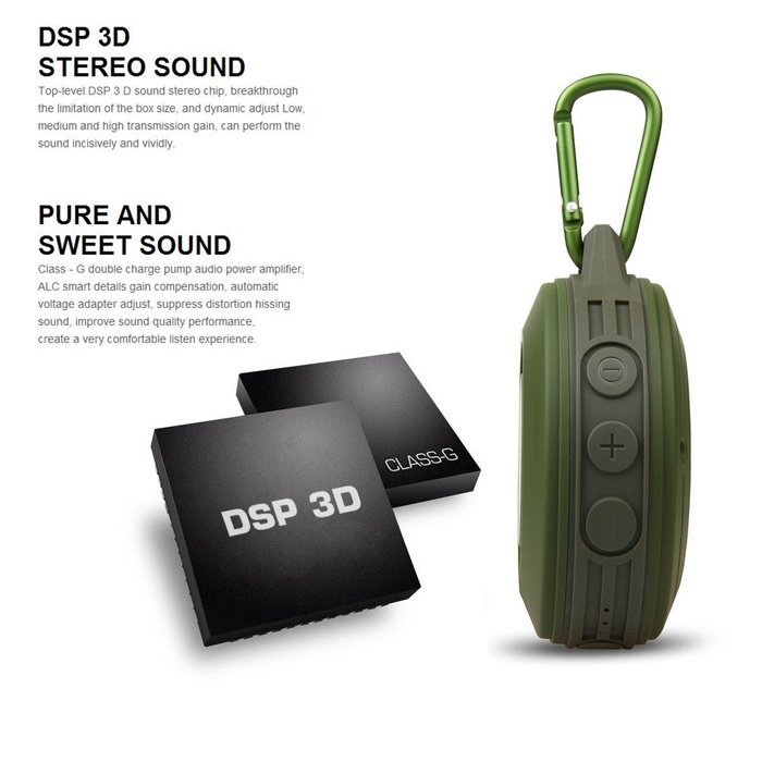 MIFA F10 IP56 Outdoor Bluetooth 4.0 Speaker Army Green Color,Built-in mic,Rechargeable battery,5Hours Playtime... N2