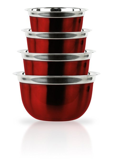4 Pcs High Quality Stainless Steel Mixing Bowls Set - Set of 4 German Mixing Bowls Cookware Set (Copper Finish) N10