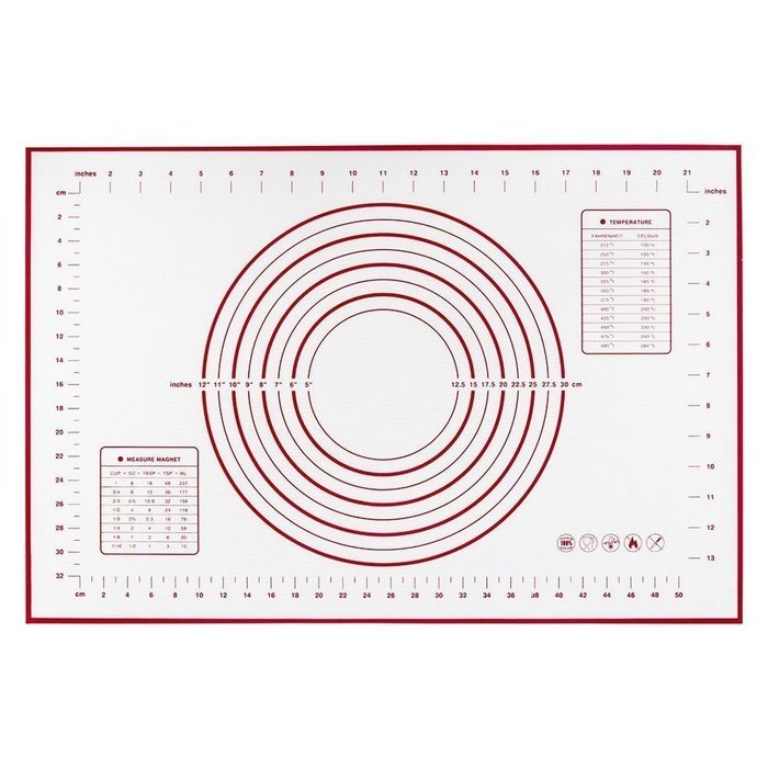 Red Large Size 60 x 40 cm Non Stick Silicone Baking Liner Pastry Mat Sheet with Measurements * FREE SHIPPING * N2