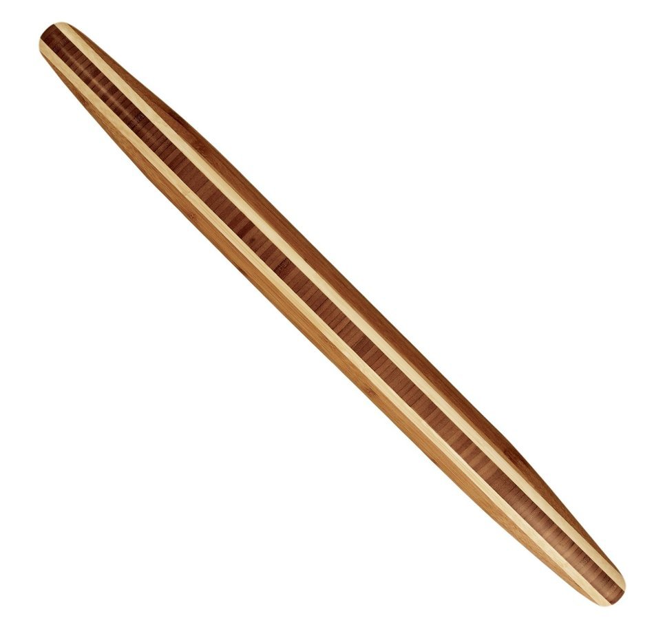 Totally Bamboo Large French Style Tapered Rolling Pin, Beautiful Inlay of Contrasting Color, 20 1/2" Long