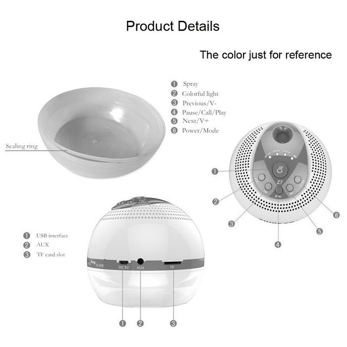Uchoir&reg; Colorful Light Wireless Bluetooth Speaker Air Humidifier Compatible with All kinds of Bluetooth Device... N6