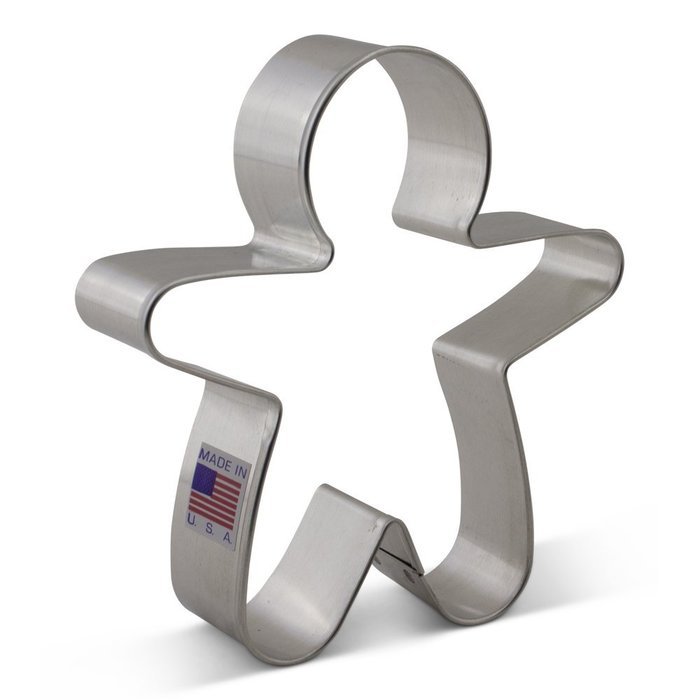 Large Gingerbread Man Cookie Cutter - Ann Clark - 4.5 Inches - US Tin Plated Steel