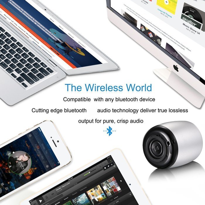 Ultra Portable Bluetooth Speaker by BOOMER VIVI Small Metallic Body 3W Bass Dynamic Sound Compact Design With... N5