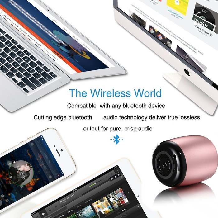Ultra Portable Bluetooth Speaker by BOOMER VIVI Small Metallic Body 3W Bass Dynamic Sound Compact Design With... N10