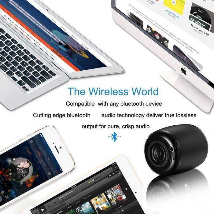 Ultra Portable Bluetooth Speaker by BOOMER VIVI Small Metallic Body 3W Bass Dynamic Sound Compact Design With... N14