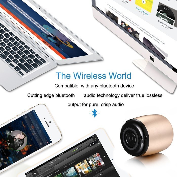 Ultra Portable Bluetooth Speaker by BOOMER VIVI Small Metallic Body 3W Bass Dynamic Sound Compact Design With... N18