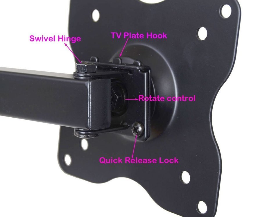 VideoSecu TV Wall Mount Monitor Bracket with Full Motion Articulating Tilt Arm 15" Extension for most 17" 19"... N3