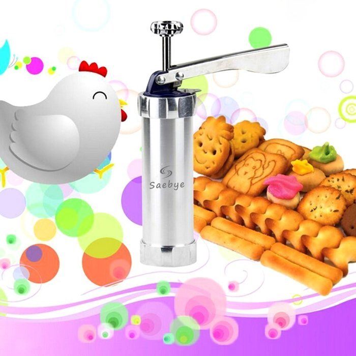 Cookie Press Kit - Saebye Stainless Steel Biscuit Press Set Includes 20 Discs & 4 Icing Tips, Best Spritz Dough... N5