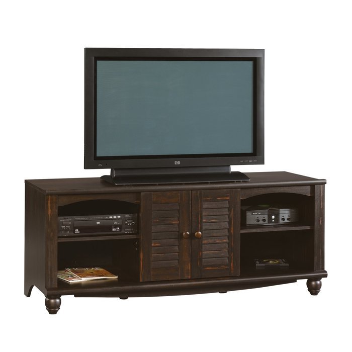 Sauder Harbor View Entertainment Credenza, Antiqued White Finish N2