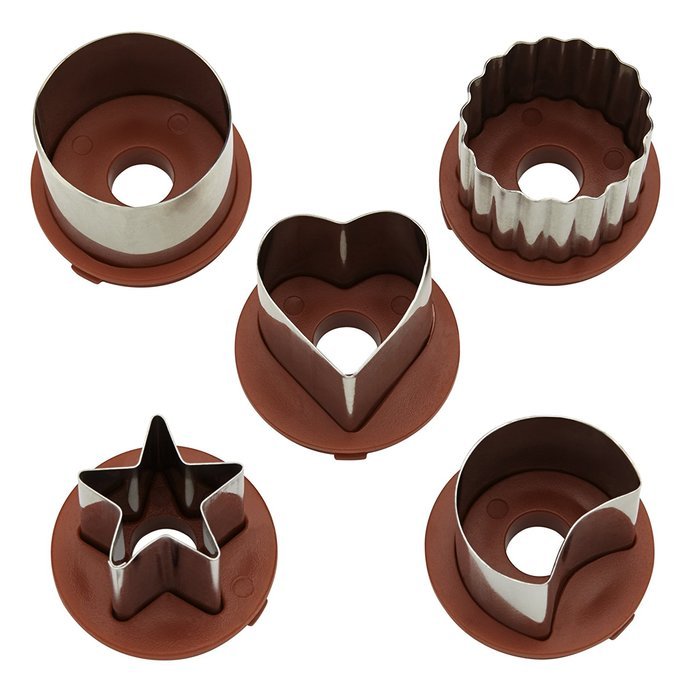Cake Boss 6-Piece Classic Linzer Cookie Cutter Set, Red N2