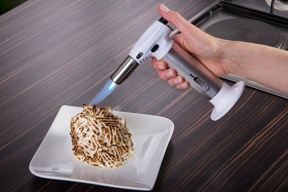 JB Chef Culinary Micro Butane Torch | Refillable Cooking Kitchen Blow Torch With Safety Lock & Adjustable Flame... N5