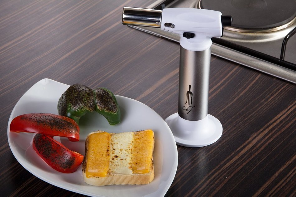 JB Chef Culinary Micro Butane Torch | Refillable Cooking Kitchen Blow Torch With Safety Lock & Adjustable Flame... N7