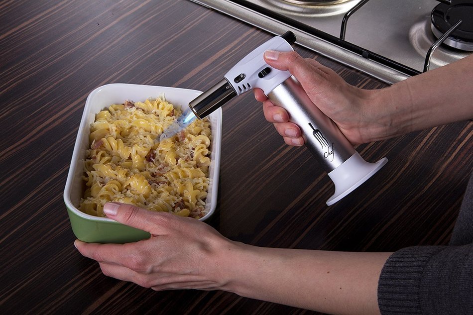 JB Chef Culinary Micro Butane Torch | Refillable Cooking Kitchen Blow Torch With Safety Lock & Adjustable Flame... N8