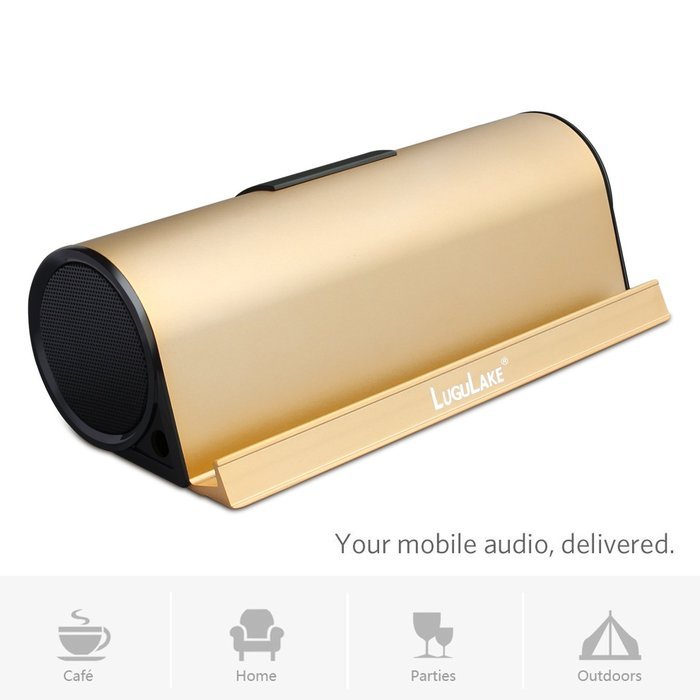 LuguLake II 10Watt Portable Bluetooth Speaker with 4000mAh External Battery Pack, Aluminum Stand Dock for iPhone... N2