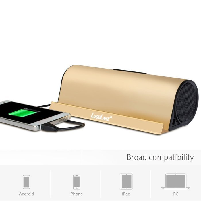 LuguLake II 10Watt Portable Bluetooth Speaker with 4000mAh External Battery Pack, Aluminum Stand Dock for iPhone... N4