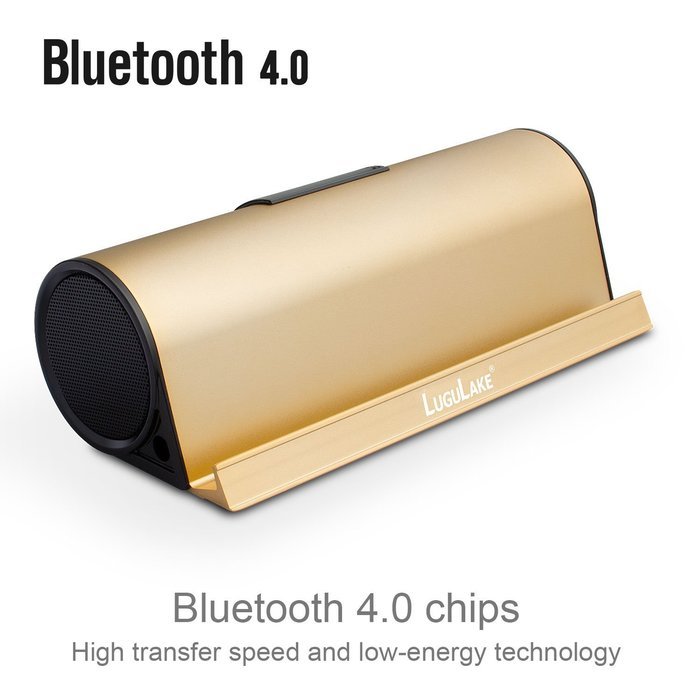 LuguLake II 10Watt Portable Bluetooth Speaker with 4000mAh External Battery Pack, Aluminum Stand Dock for iPhone... N7