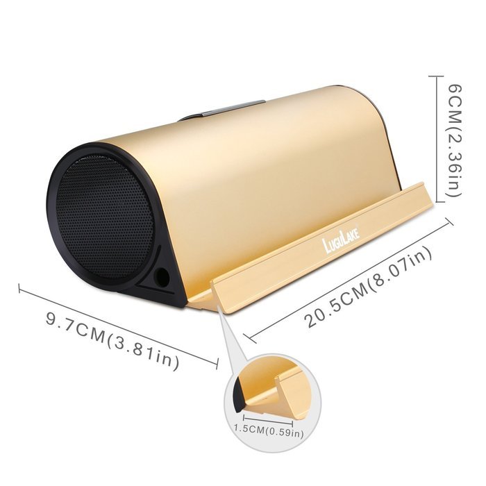 LuguLake II 10Watt Portable Bluetooth Speaker with 4000mAh External Battery Pack, Aluminum Stand Dock for iPhone... N9