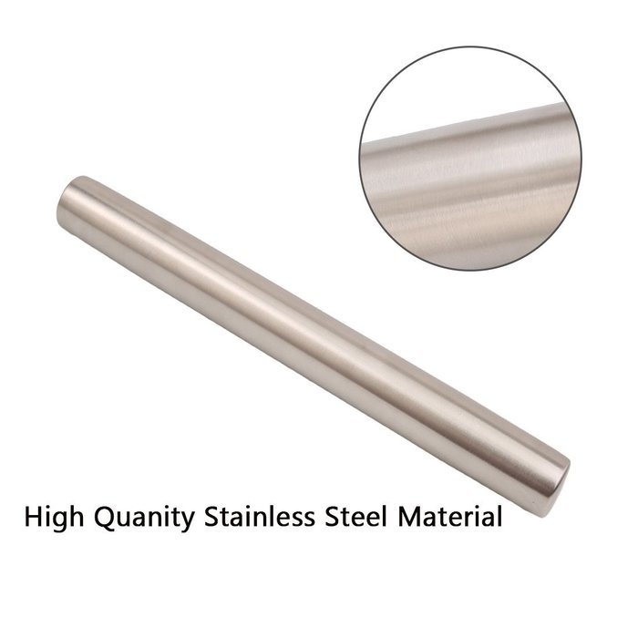 LAIMALA Stainless Steel Rolling Pin Baker Metal Rolling Pin with 13.5" N2