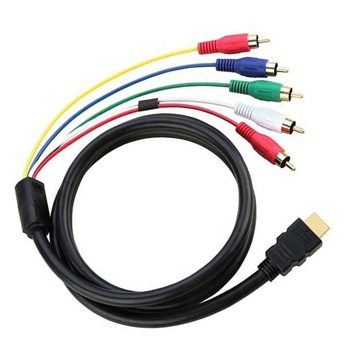Sych HDMI to RCA Cable, 5Ft 1.5M 19 Pin HDMI Type A Male to 5 RCA Male Plug Audio Vedio Cale For HDTV Plasma TV...