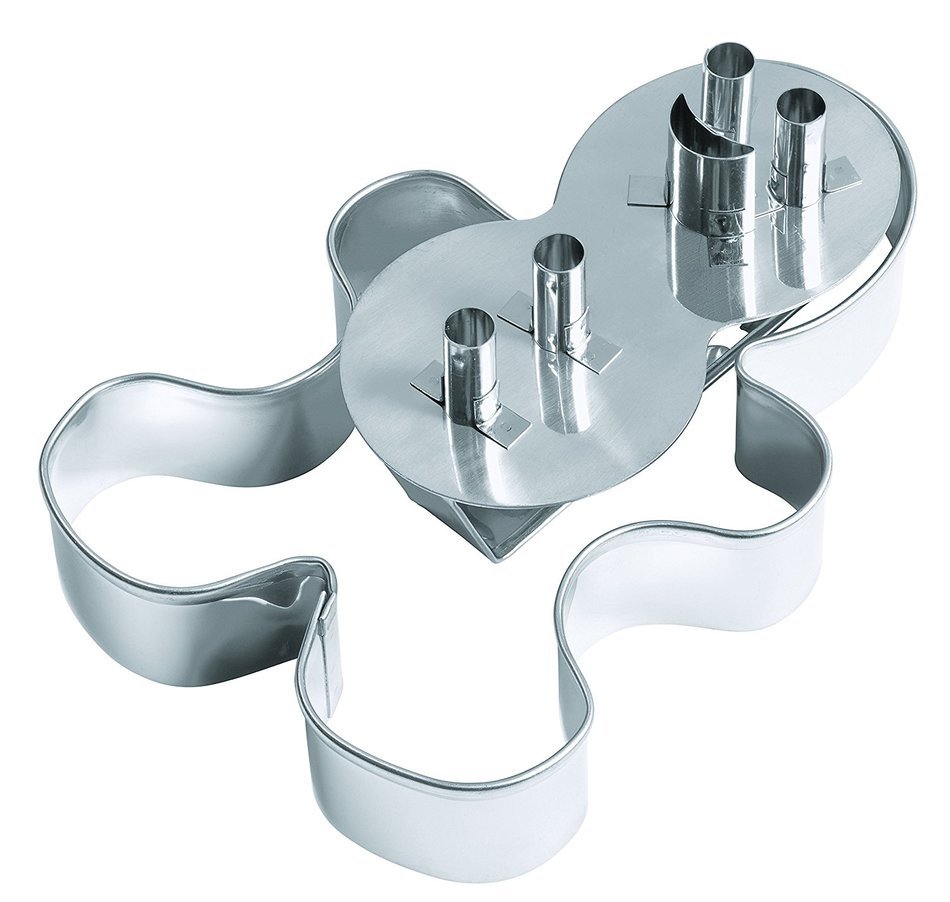 Wilton 2308-0332 Holiday Giant Gingerbread Boy Cookie Cutter, Set of 2
