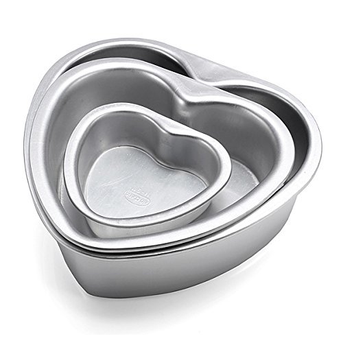 Aluminum Alloy Love Heart Shaped Cake Pan Biscuit Baking Mold 3 Sizes. N2