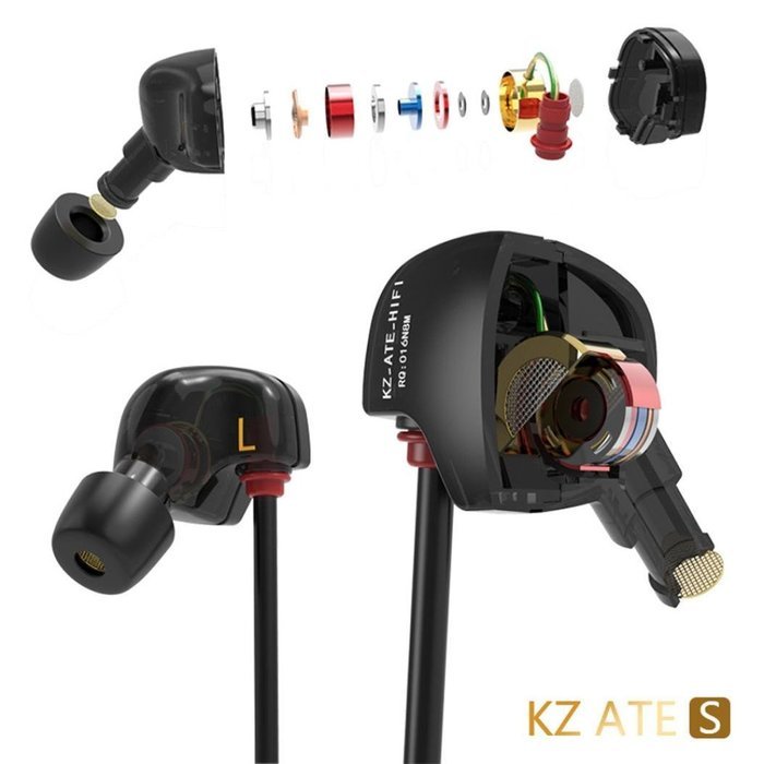 Dreaman KZ-ATES Copper Conductor Ear Hook HIFI Earphone Sport Headphones with Foam Tips N2